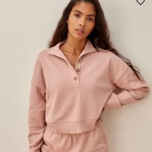 NWT Reformation Marla button sweatshirt